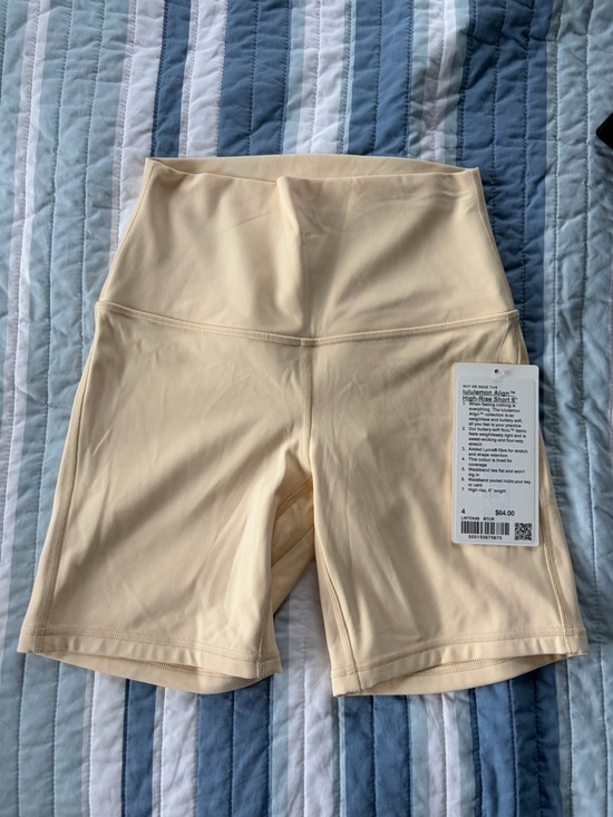 lululemon athletica Pants - lululemon athletica High-Rise Bike Shorts in Butter cream